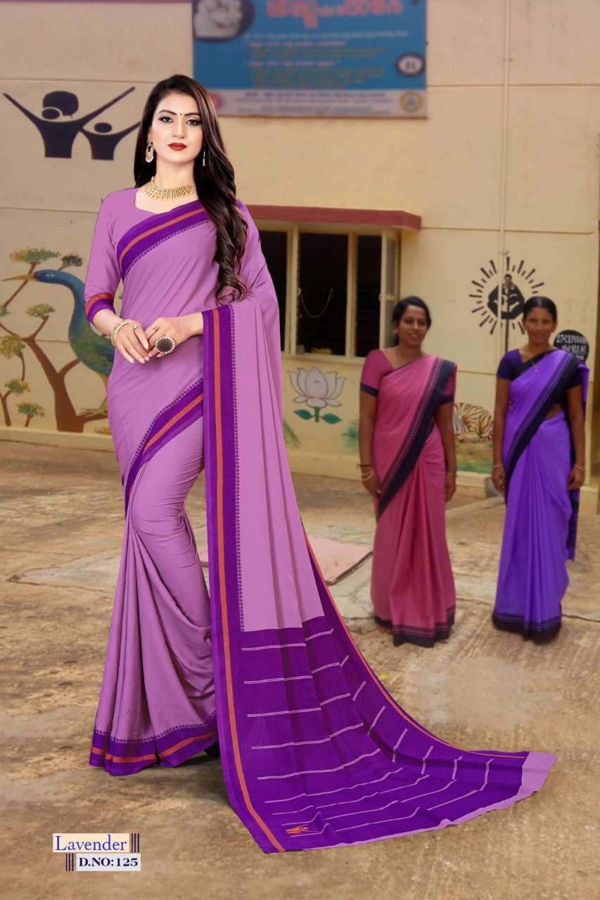 bansi lavender series 125-126 butter crape saree