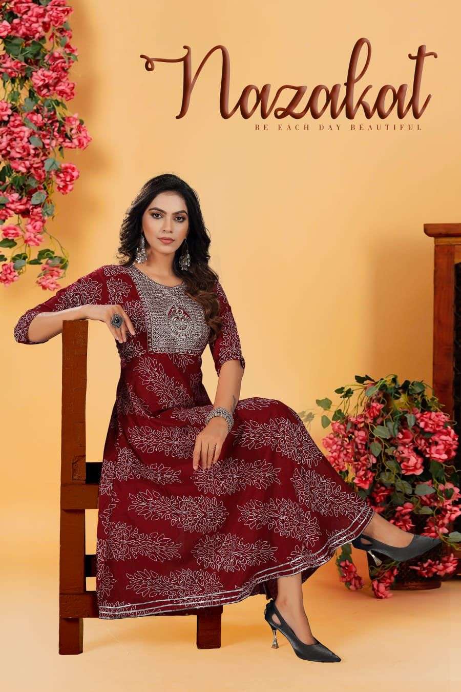 beauty queen nazakat vol 1 series heavy rayon kurti 