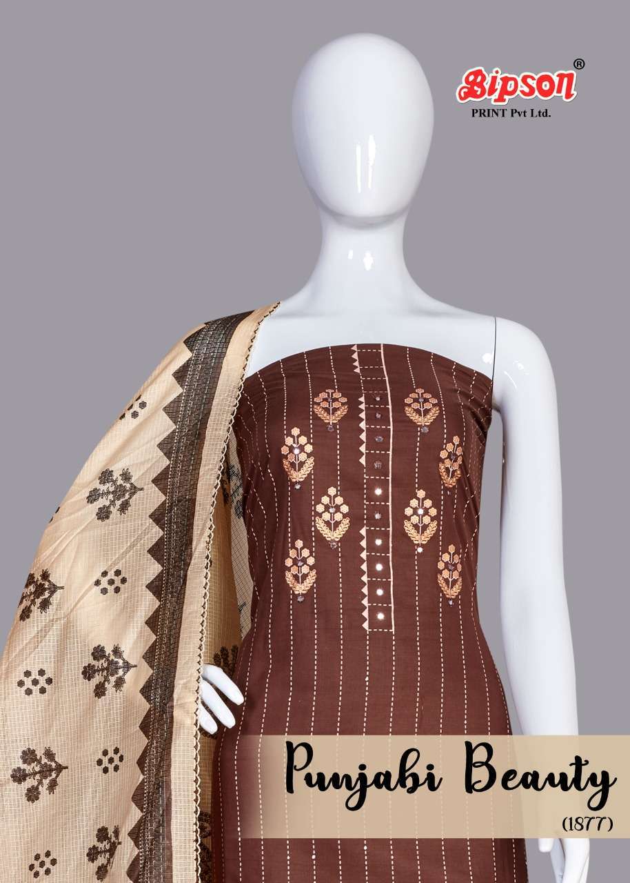 bipson punjabi beauty 1877 pure cotton suit