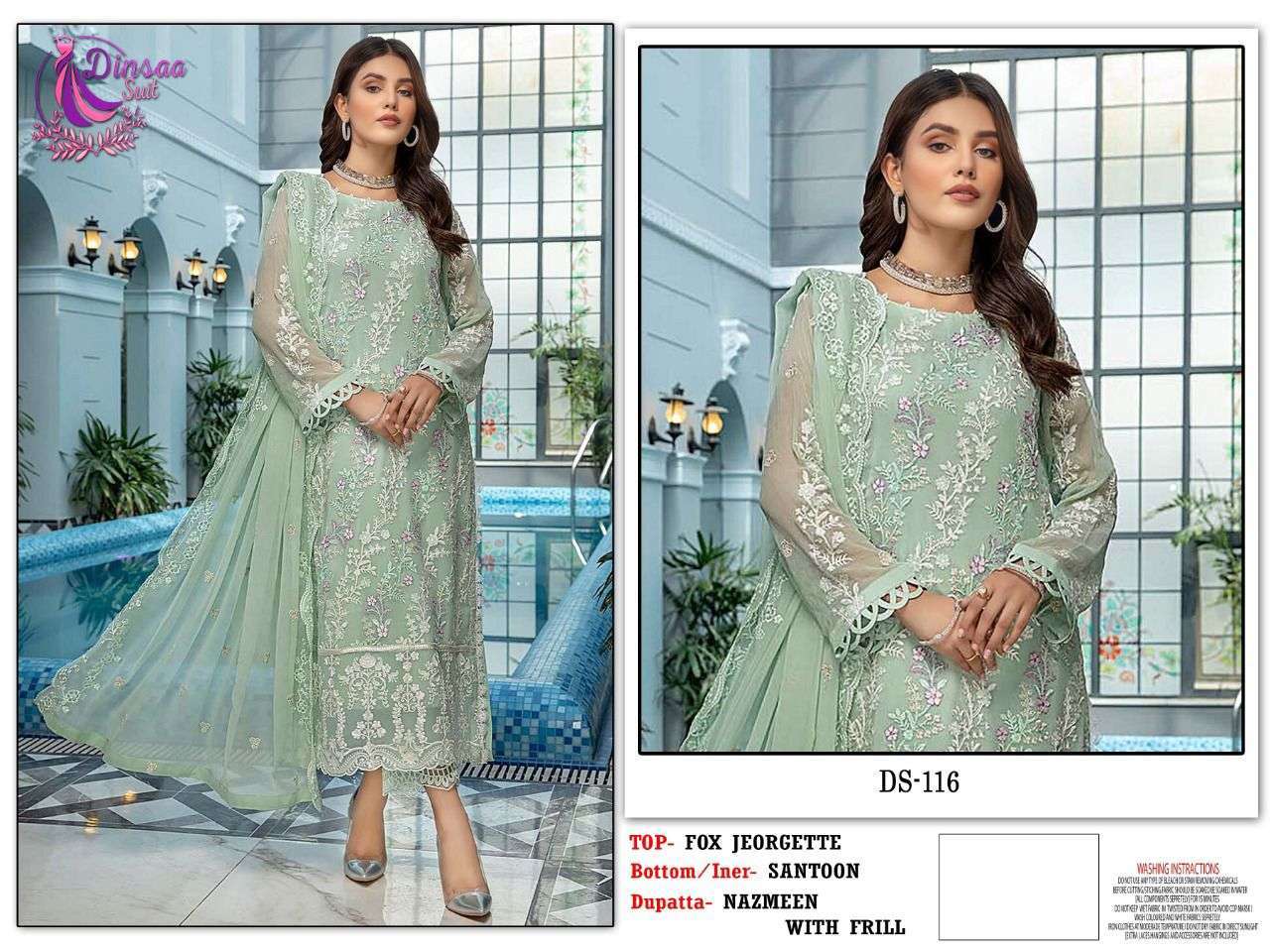 dinsaa ds 116 faux georgette pakistani suit 