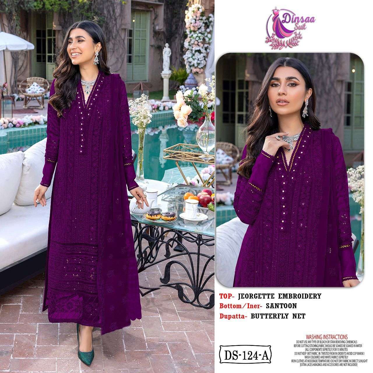 DINSAA SUIT 124 ABC DESIGNER GEORGETTE SUIT 