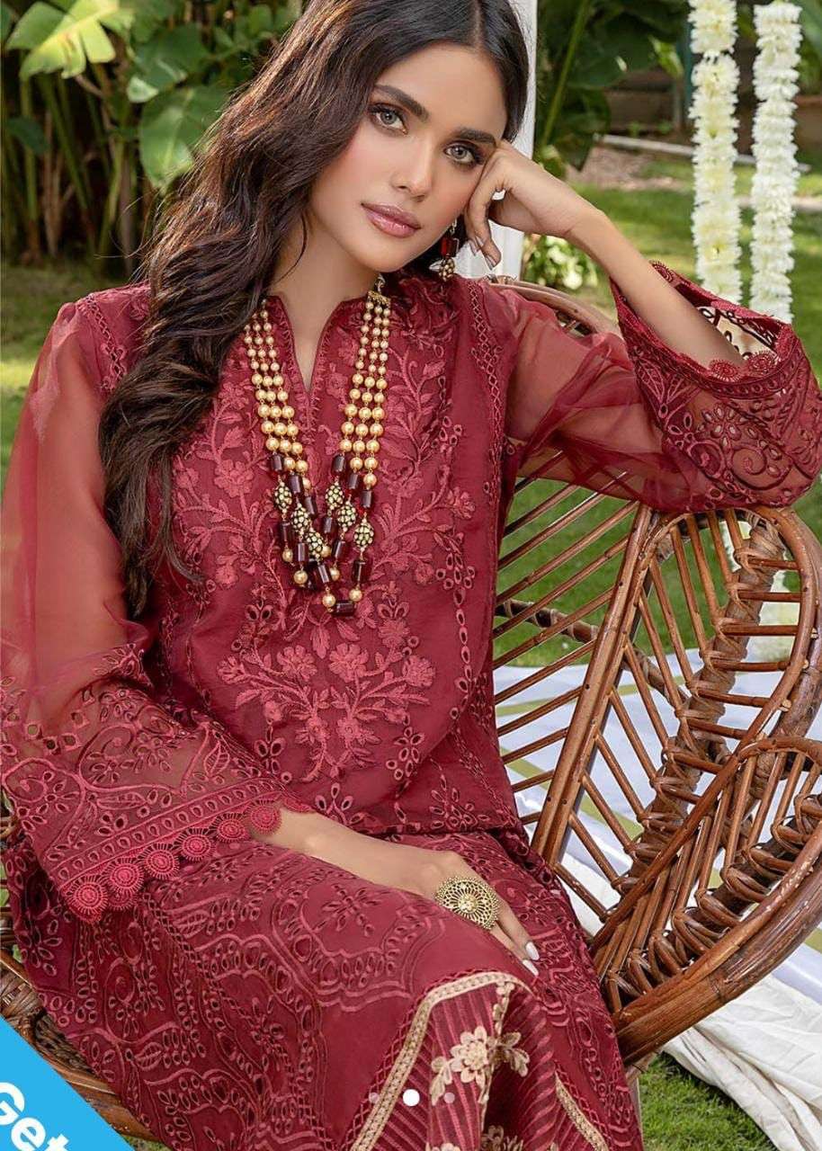 dinsaa suit ds-111 cotton with heavy embroidery suit