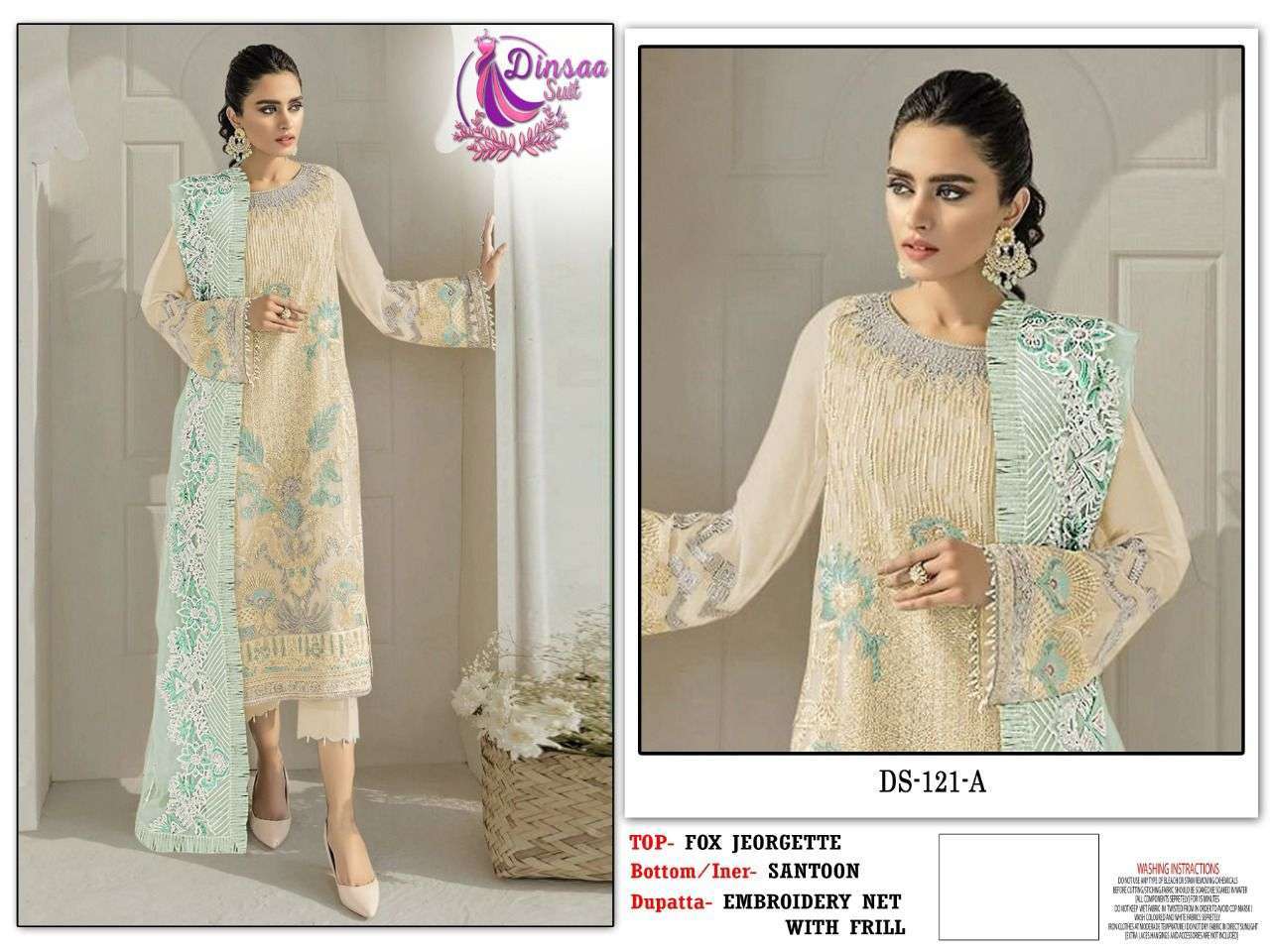 dinsaa suit series D-121 faux georgette suit 