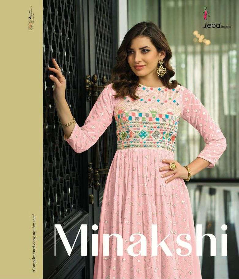 eba lifestyle minakshi georgette kurti collection with dupatta