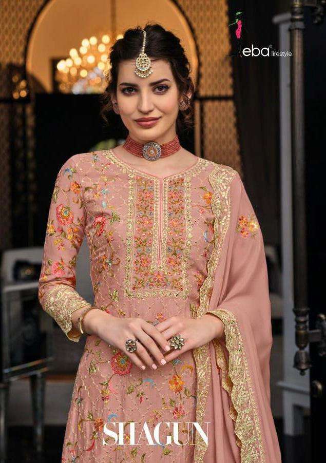 eba lifestyle shagun georgette work plazzo suit collection