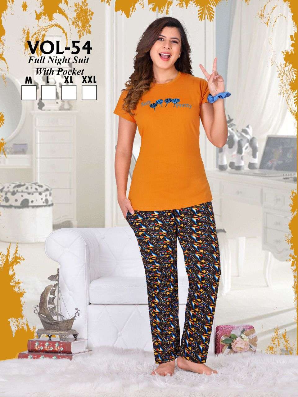 fashion talk new vol 54 hosiery cotton night suits with pocket 