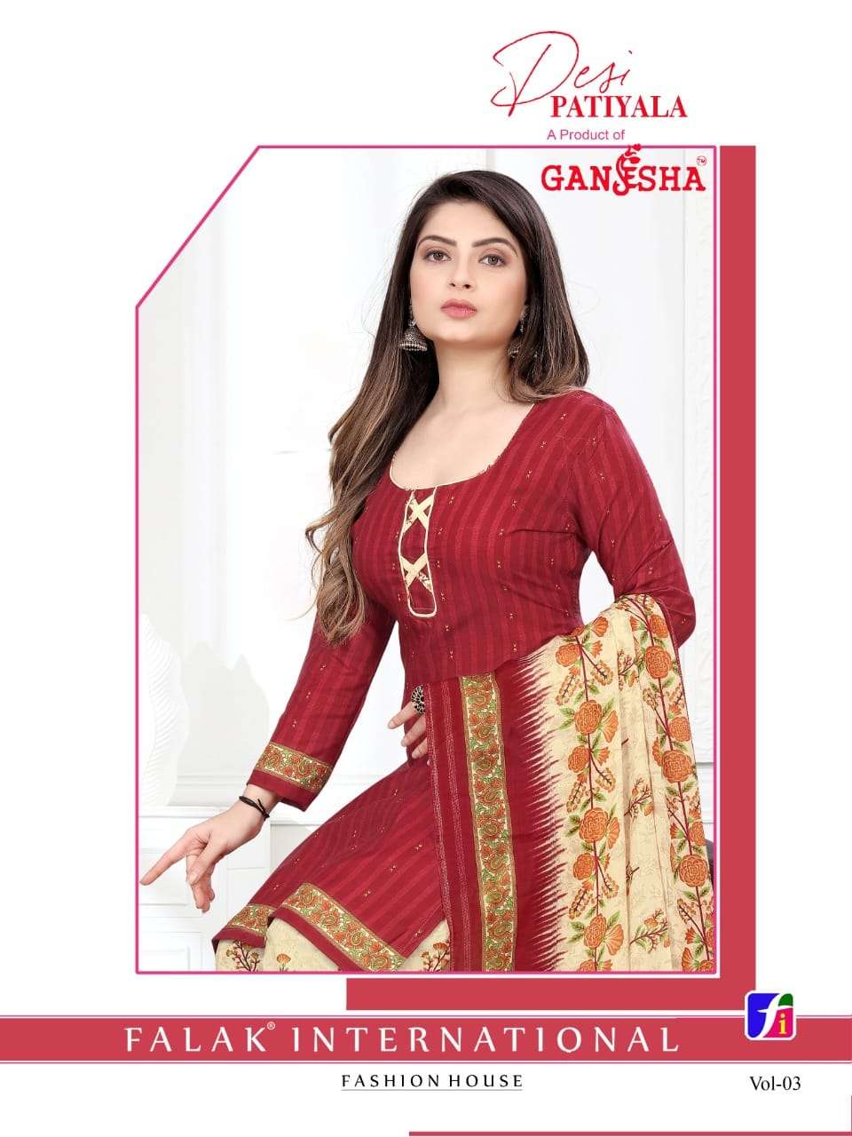 Ganesha Desi Patiyala Vol-3 series 3006-3017 pure cotton suit
