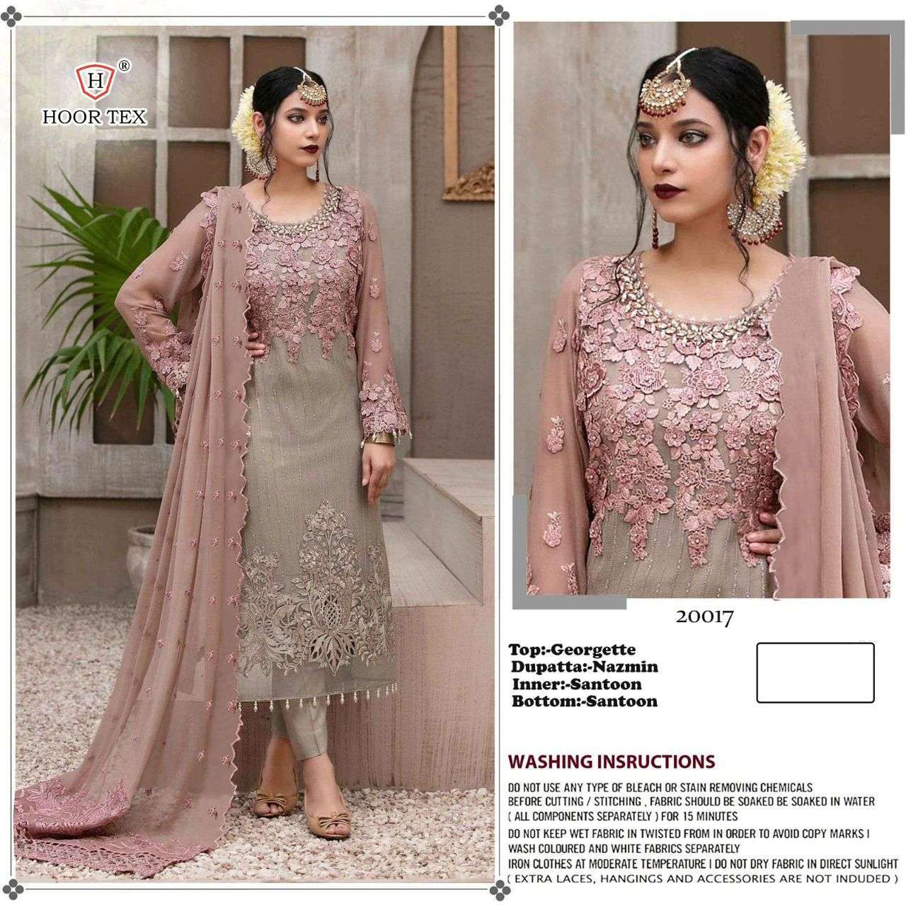 hoor tex 20017 faux georgette embroidery suit