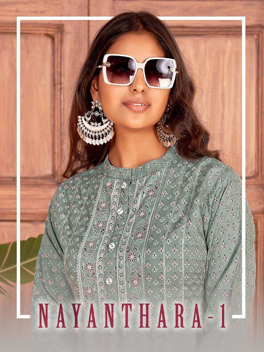 k4u nayanthara vol 1 series 1001-1004  14kg Rayon Jaipuri Print kurti