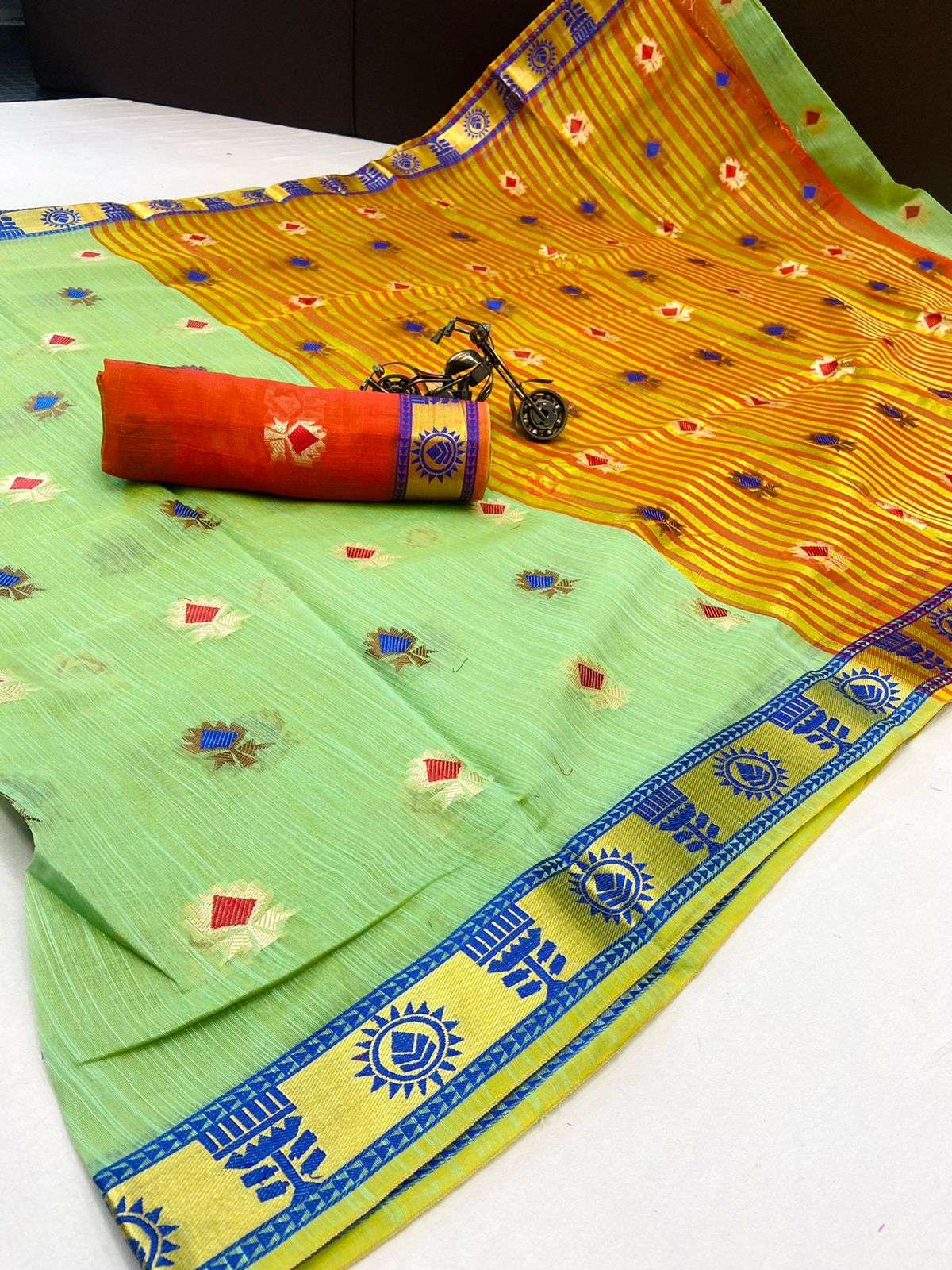 KATTI PATANG DESIGNER SOFT COTTON SILK SAREE 