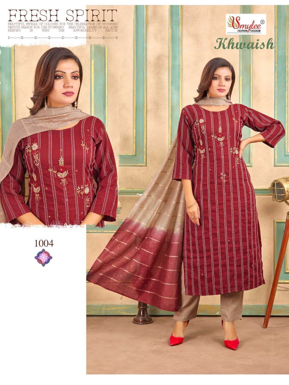 khwaish by rung readymade kurti with bottom & dupatta collection