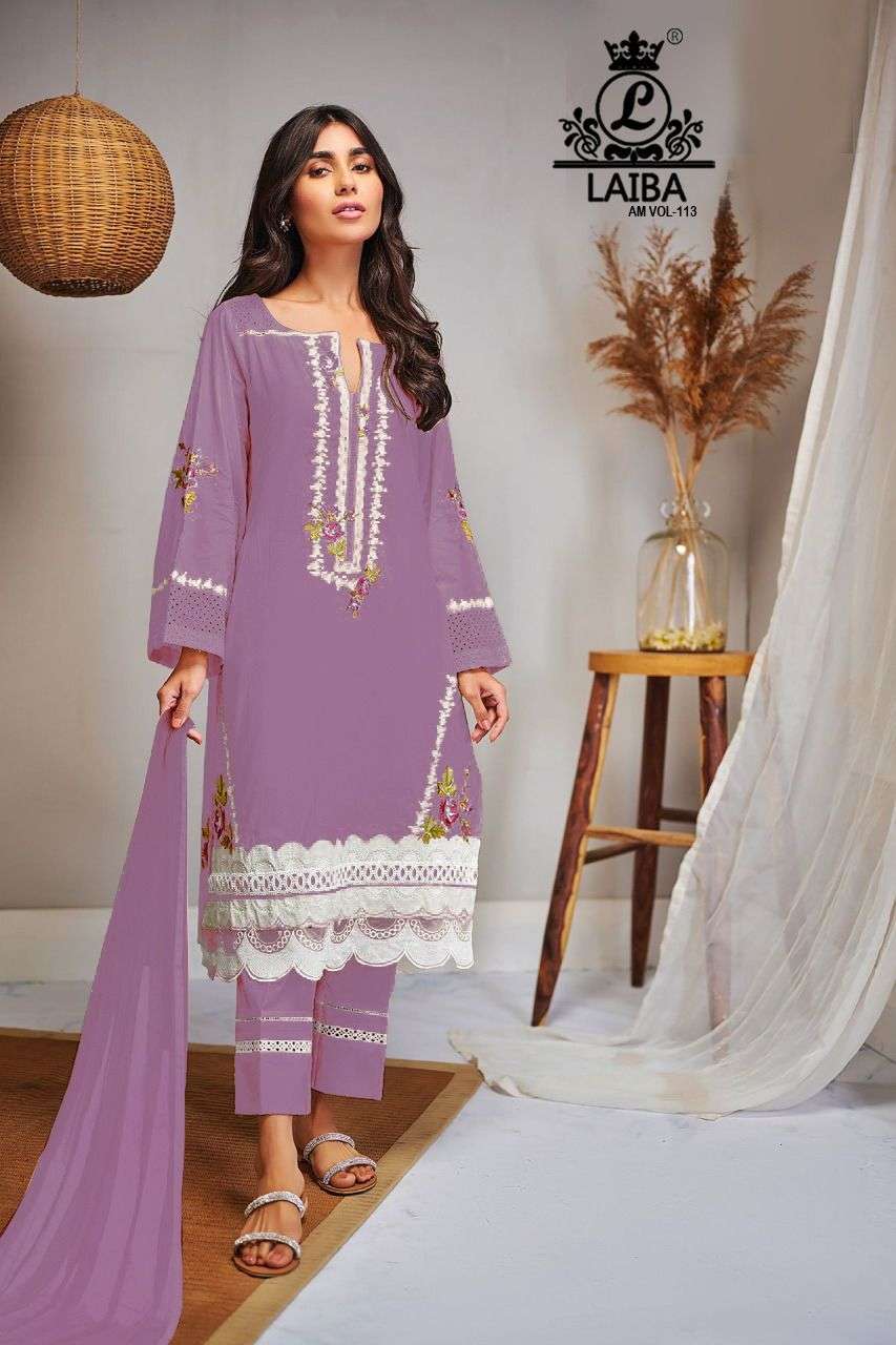 laiba am vol 113 pure heavy georgette readymade suit