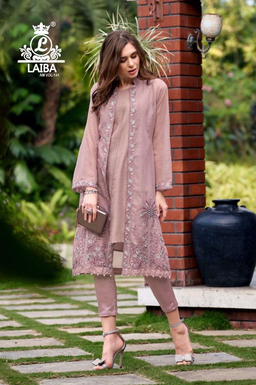 laiba am vol 141 pure georgette jacket kurti 