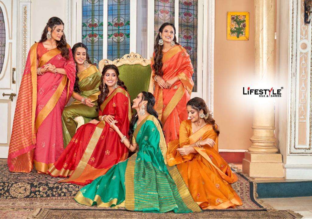 lifestyle bareily silk vol 11 series 84421-84426 crystal silk saree