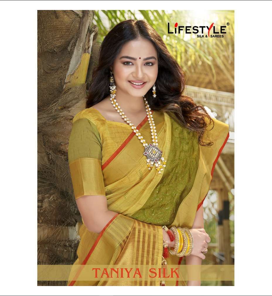 lifestyle taniya silk vol 1 series 83841-83846 organza saree