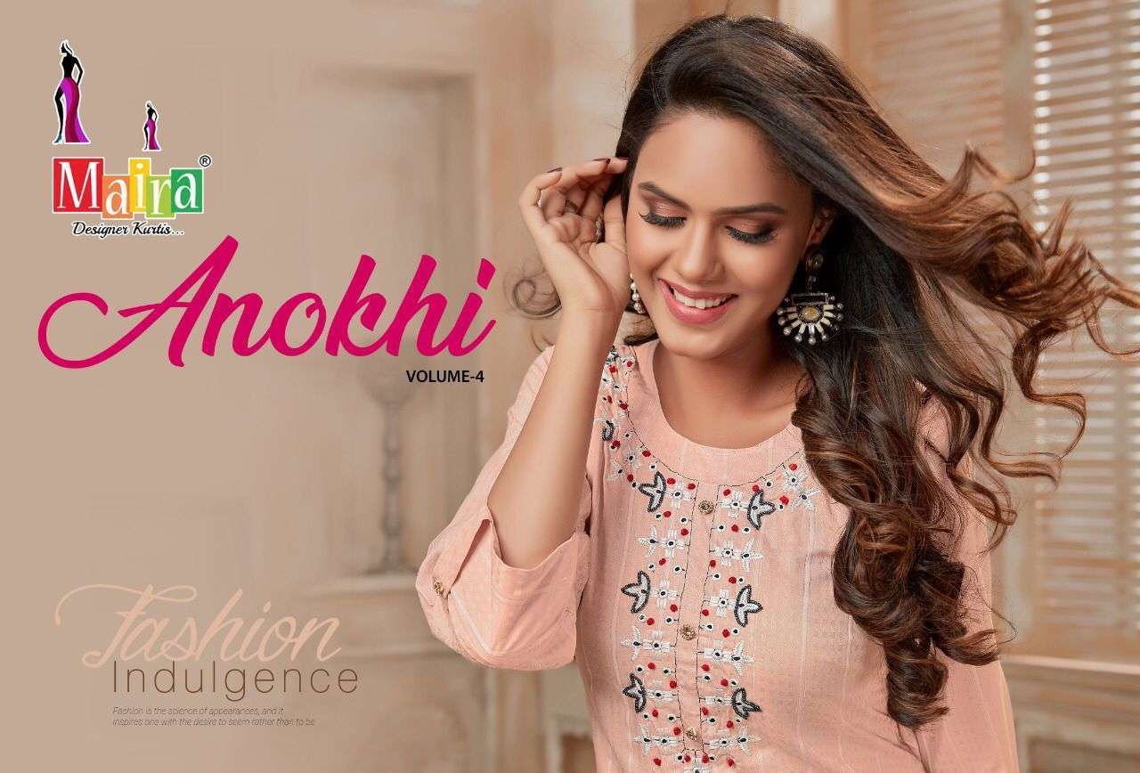 maira anokhi vol 4 viscose silk designer kurti with pant collection