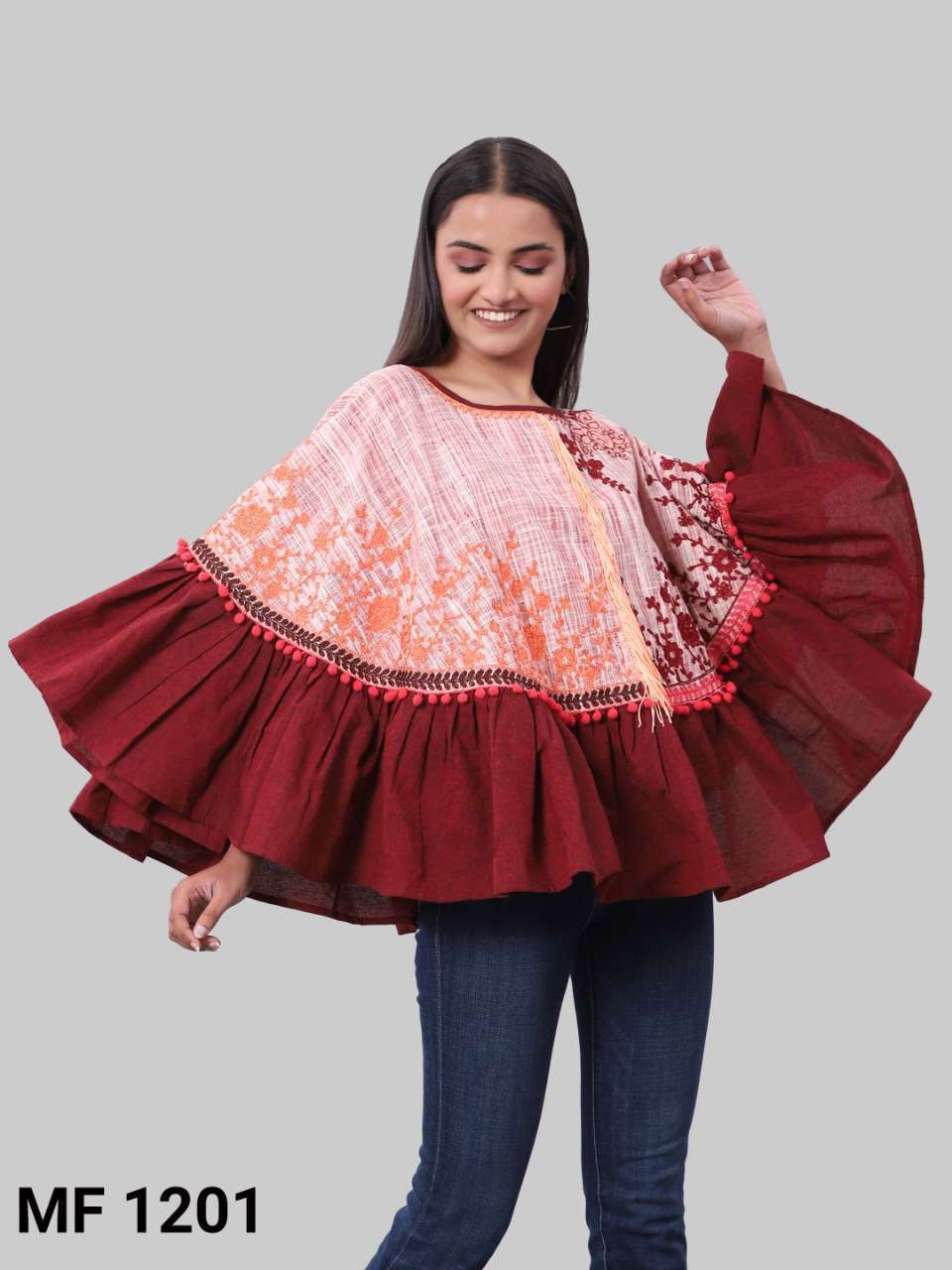 mesmora rangeela re series 1200-1218 woollen poncho