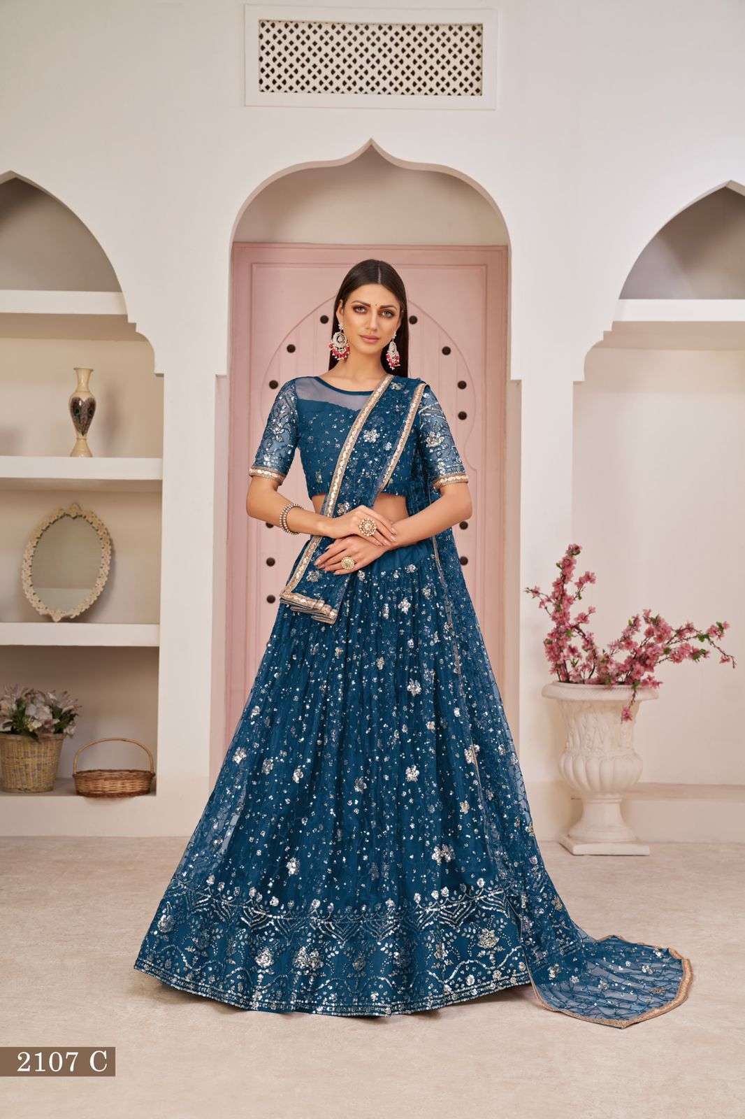 NARAYANI FASHION KELAYA VOL 2 DESIGNER MONO NET LEHENGA 