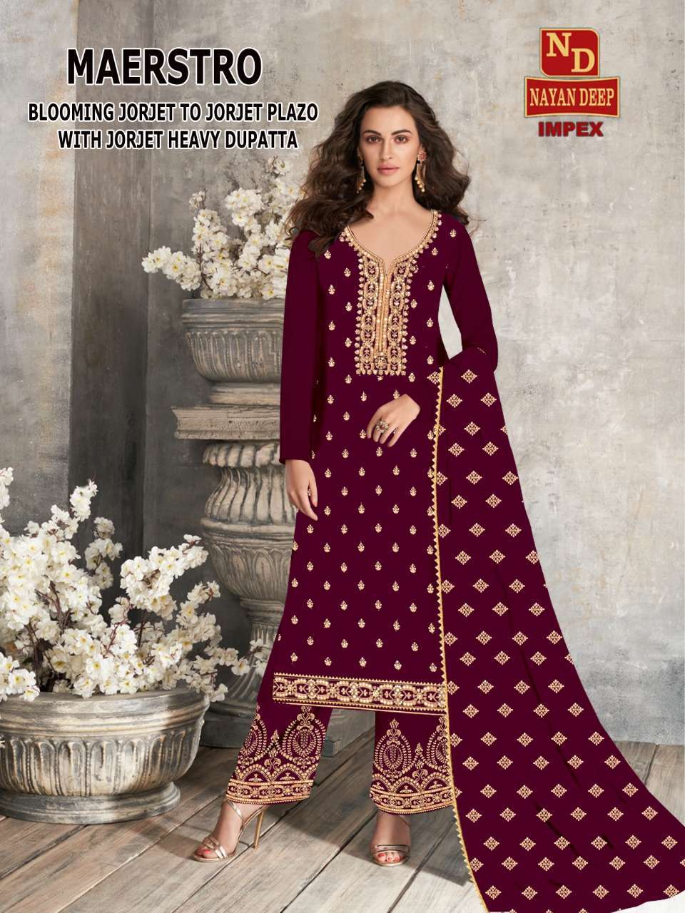 nayandeep impex maestro blooming georgette suit