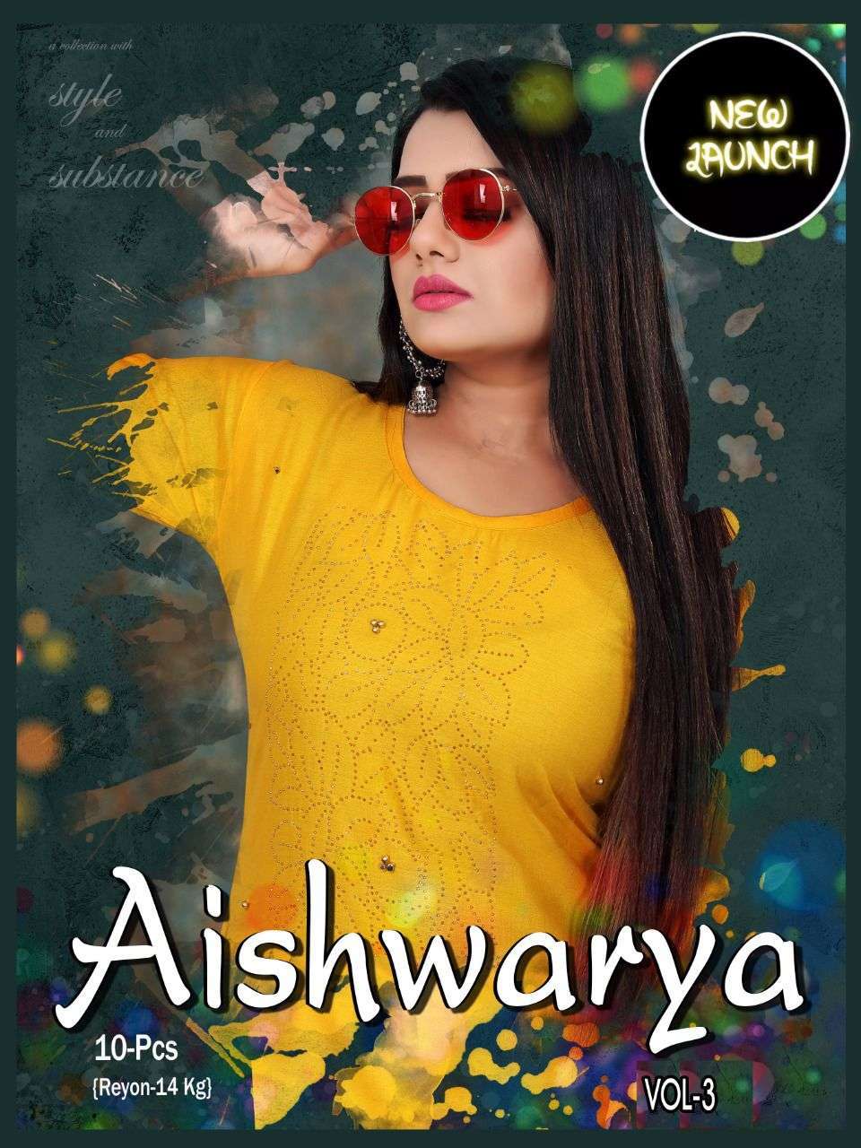 new aishwarya vol 3 series 01-10 14 kg rayon kurti