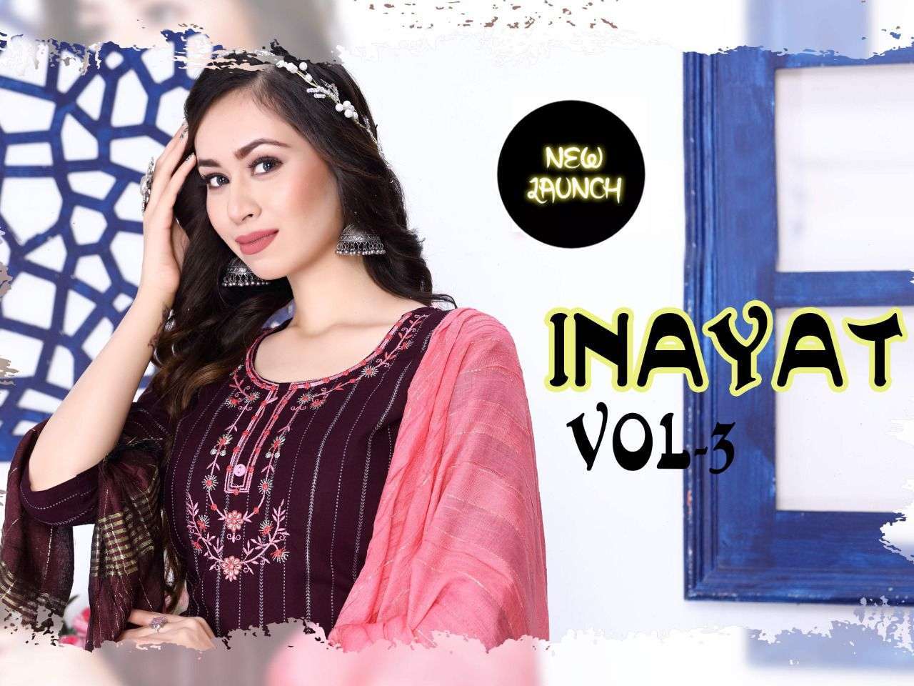 new inayat vol 3 series 201-208 rayon dobby readymade suit