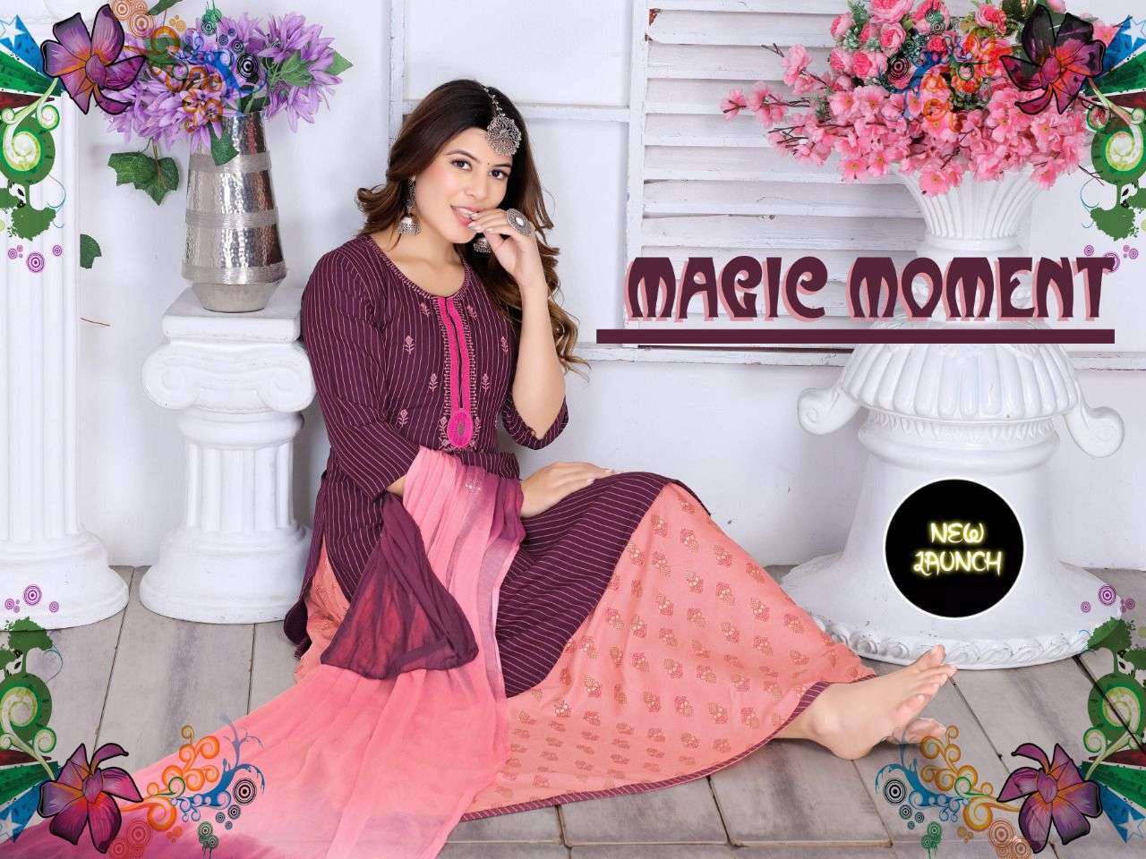 new magic moment series 1001-1008 14 kg rayon readymade suit