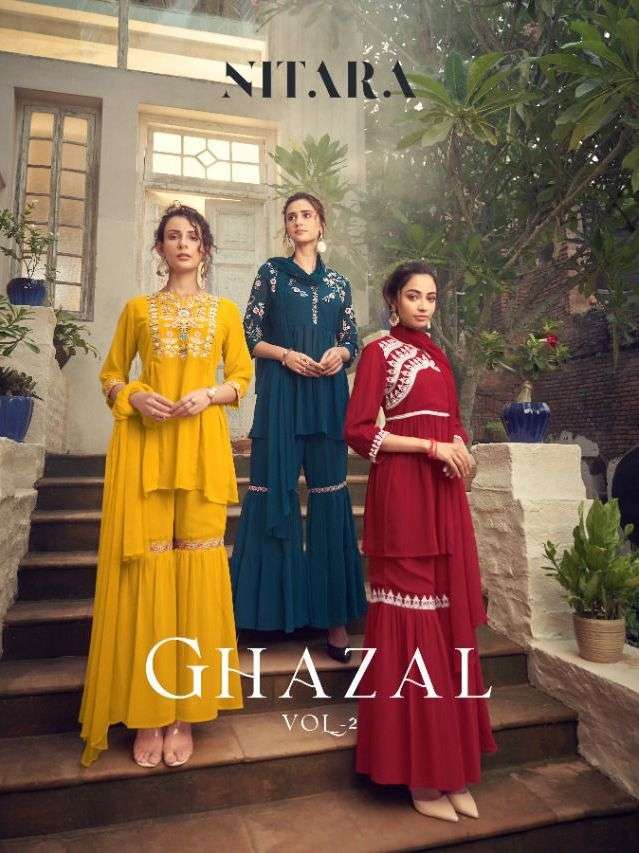 nitara ghazal vol 2 series 6701-6706 georgette readymade suit 
