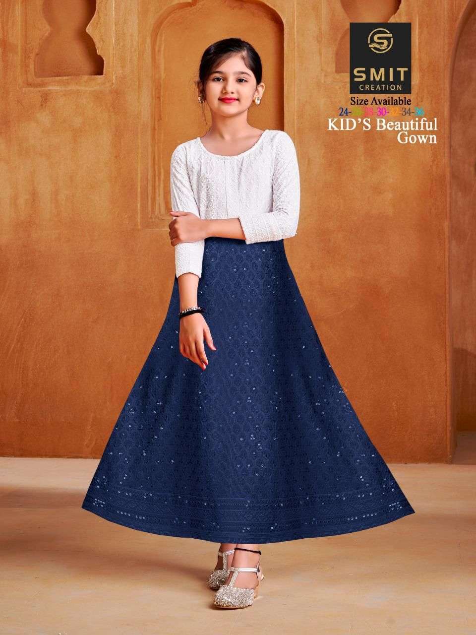 poonam kids beautiful gown series 1001-1008 rayon heavy gown 