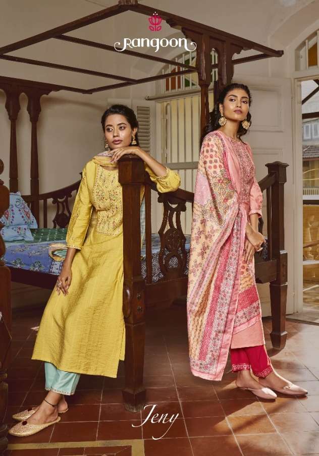 rangoon jeny series 3751-3756 pure viscose readymade suit