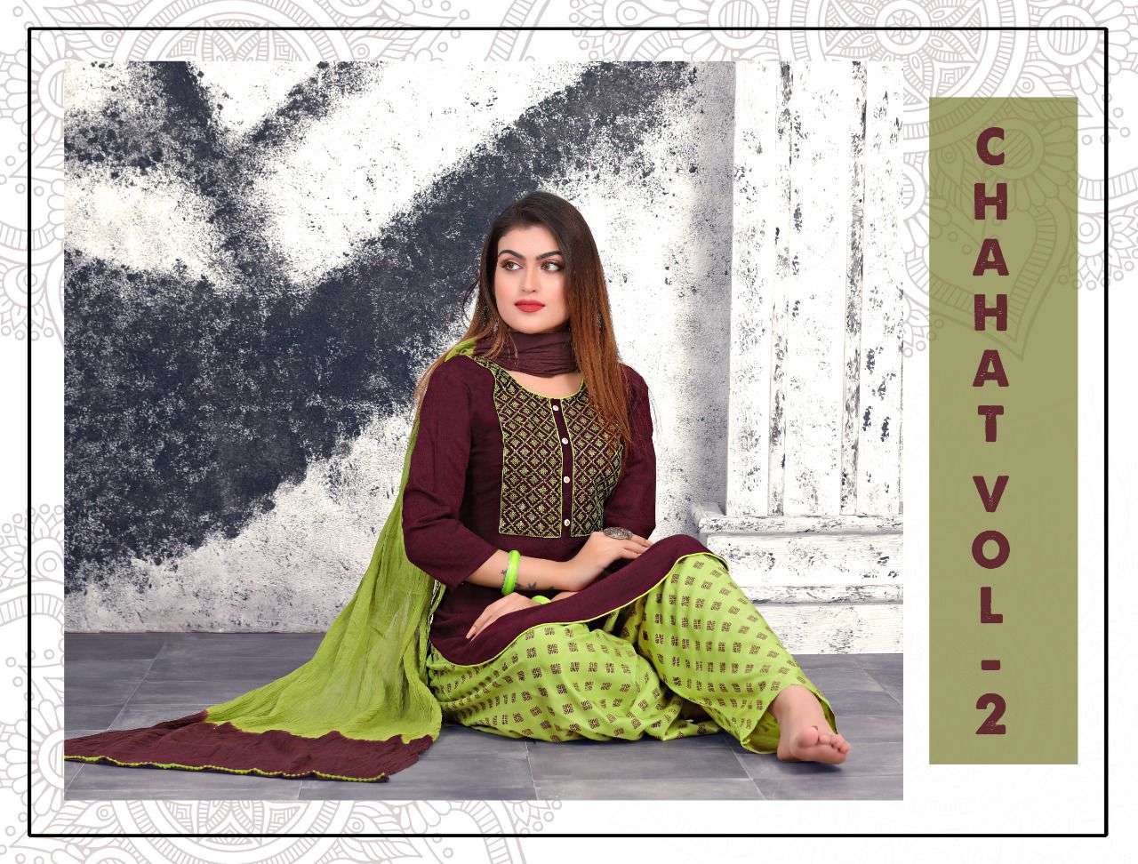 Riyaa Chahat series 301-306 140 gm two tone Rayon readymade suit