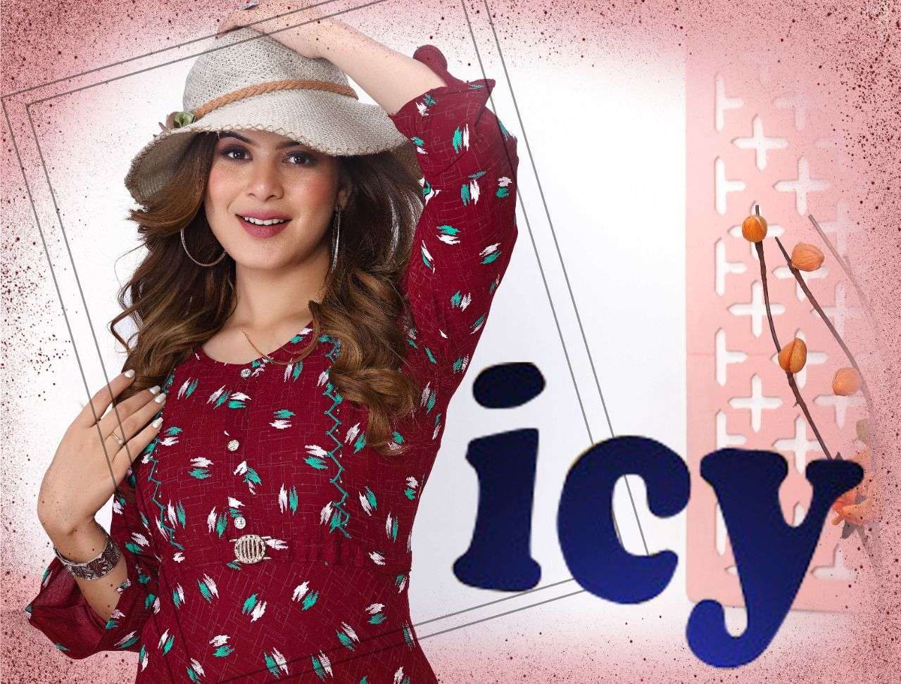 riyaa icy vol 1 series 501-508 rayon printed kurti