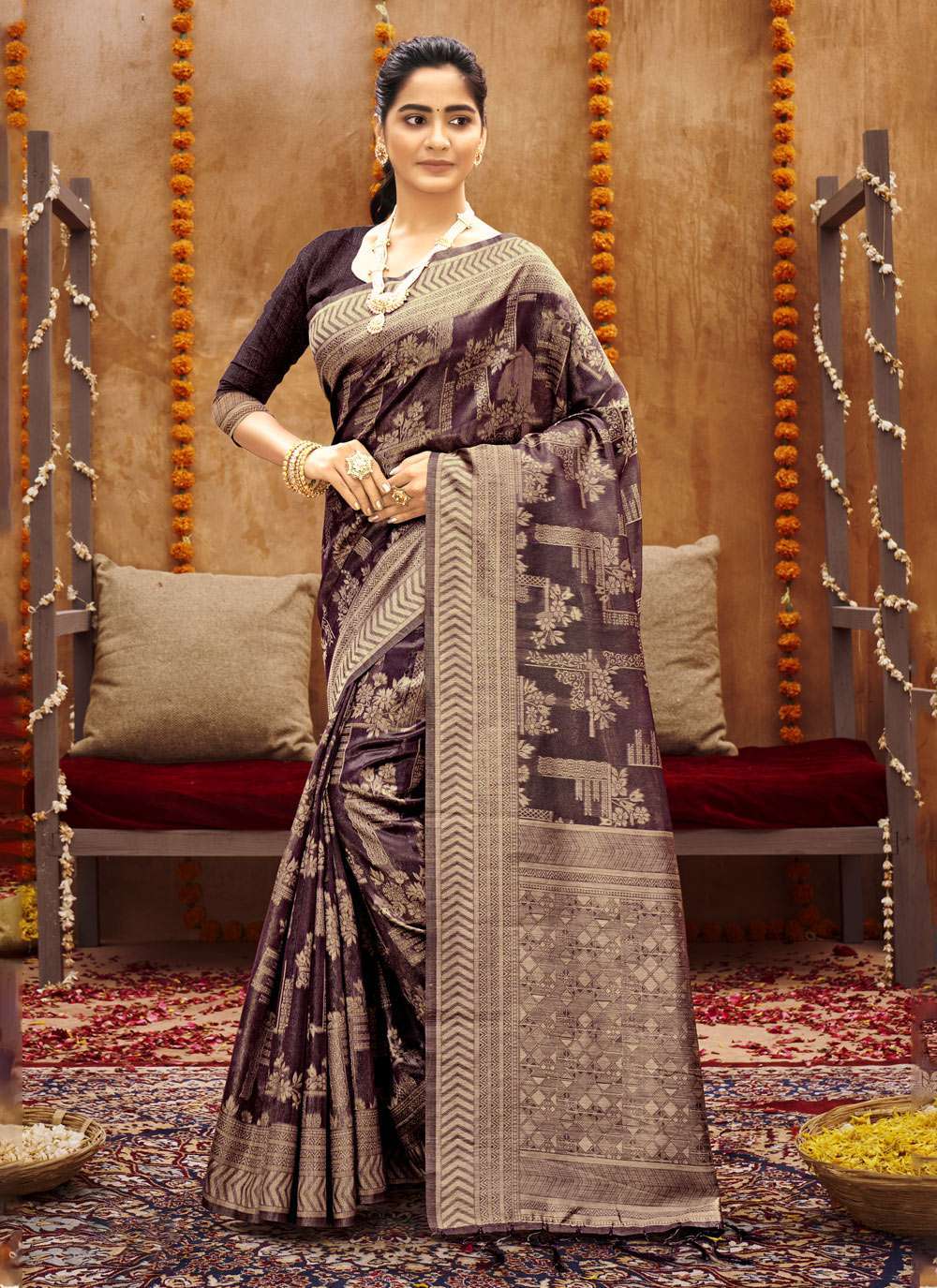 sangam prints meghana series 1822-1827 cotton saree