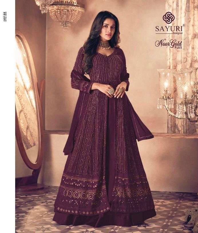 SAYURI NOOR GOLD PLUS DESIGNER REAL GEORGETTE SUIT 