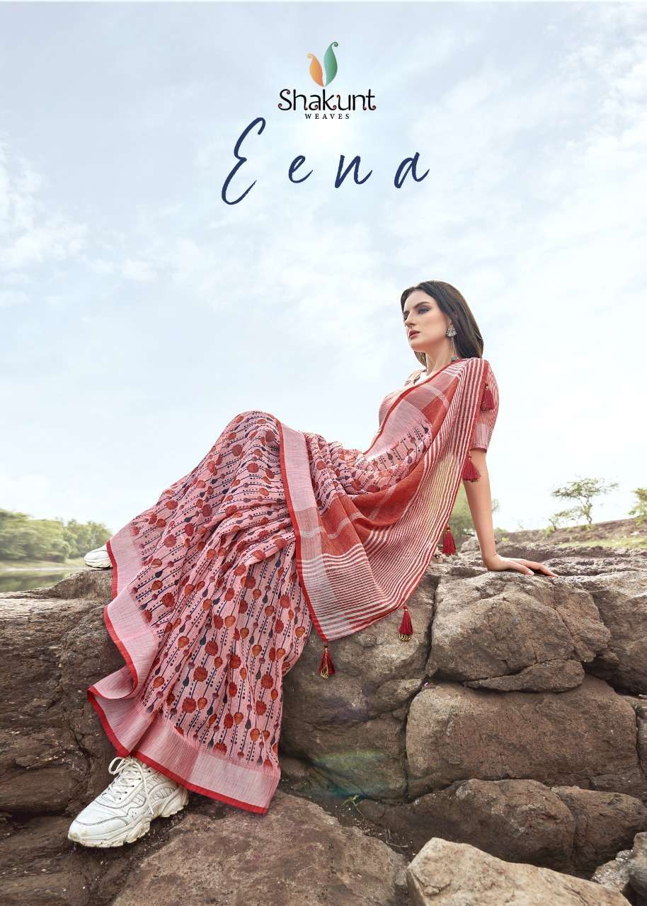 shakunt weaves eena series 15831-15836 linen digital saree