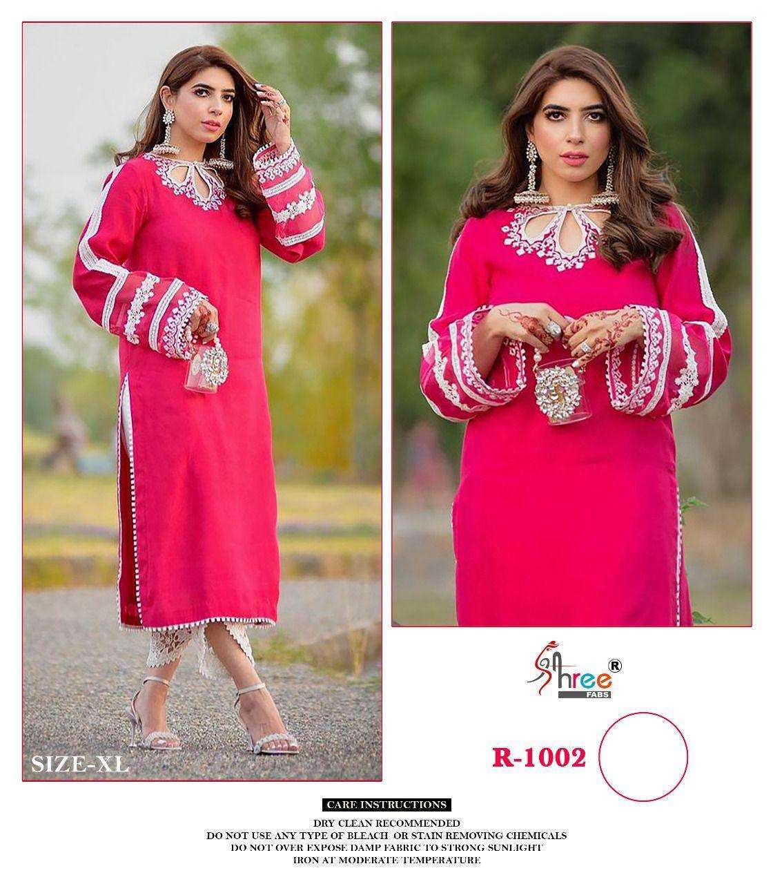 shree fabs r 1002 pure georgette embroidery work kurti 