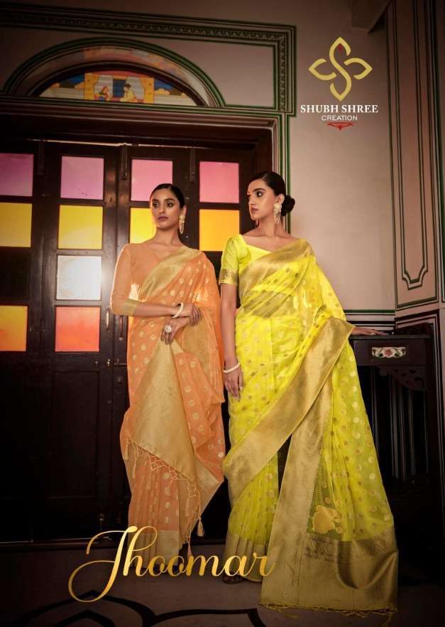 shubh shree creation jhoomar organza silk sarees latest design