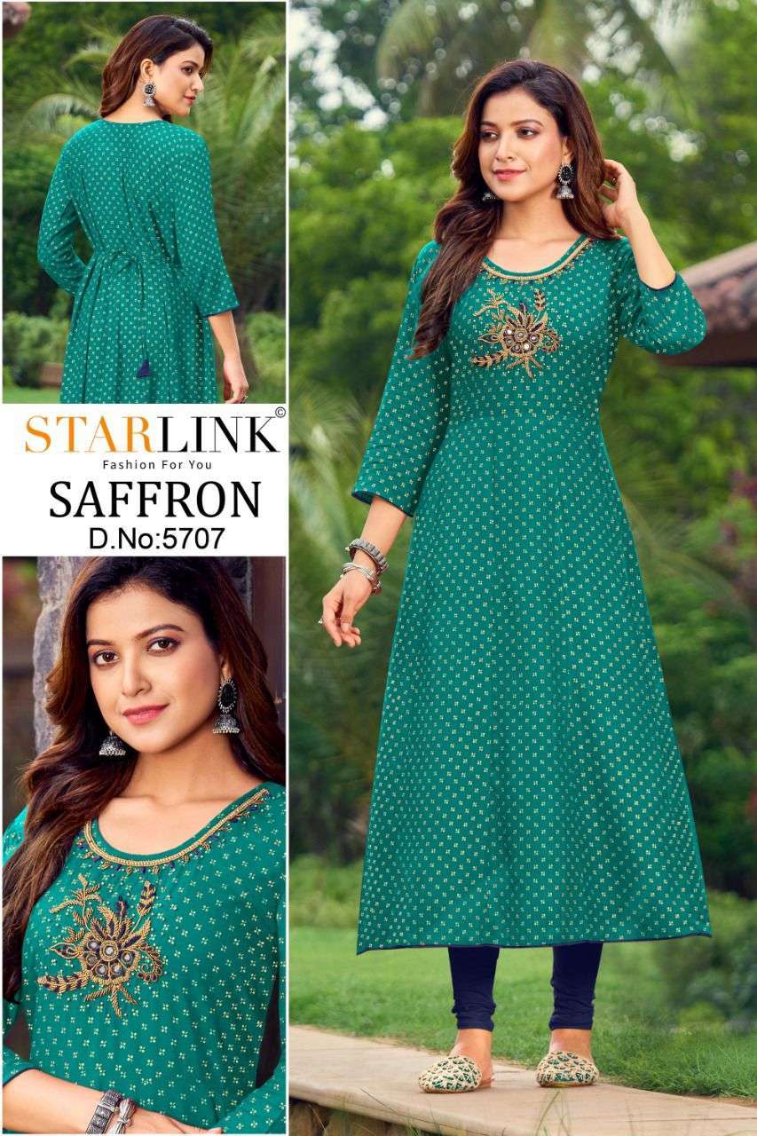 starlink saffron series 5702-5710 rayon kurti