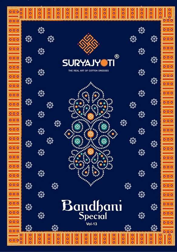 Suryajyoti Bandhani Special Vol-13 series 1301-1310 pure cotton suit 