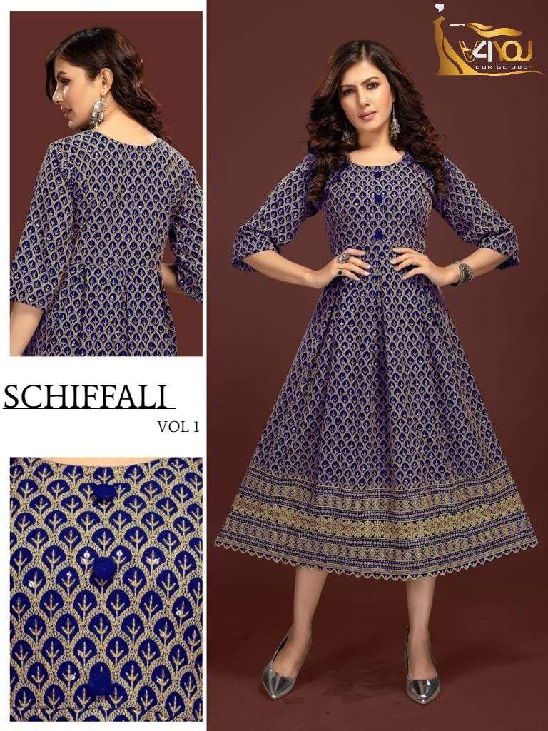 v4you schiffali vol 1 rayon schiffali kurti 