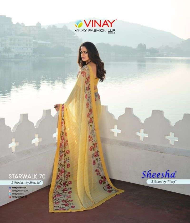 vinay sheesha starwalk vol 70 series 24721-24728 georgette saree