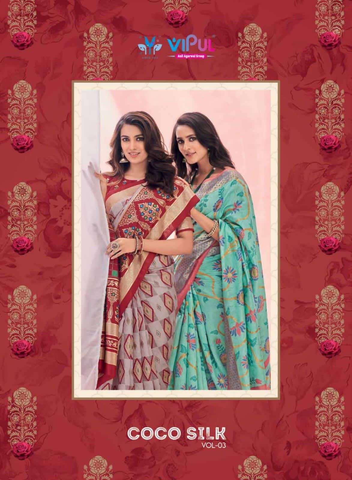 vipul coco silk vol 3 series 57401-57409 bhapuri jequrt saree