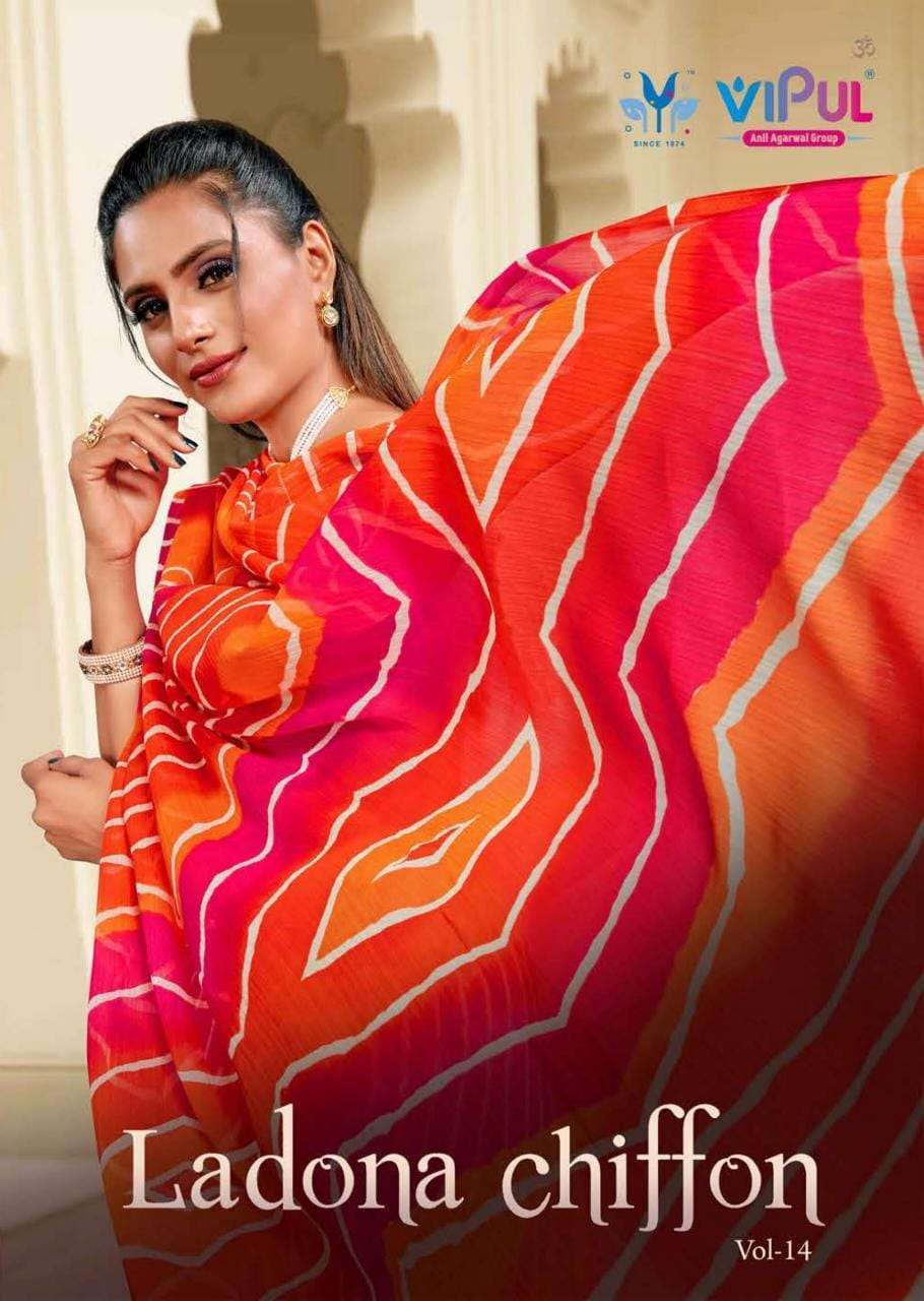 vipul ladona chiffon vol 14 series 28696 chiffon saree