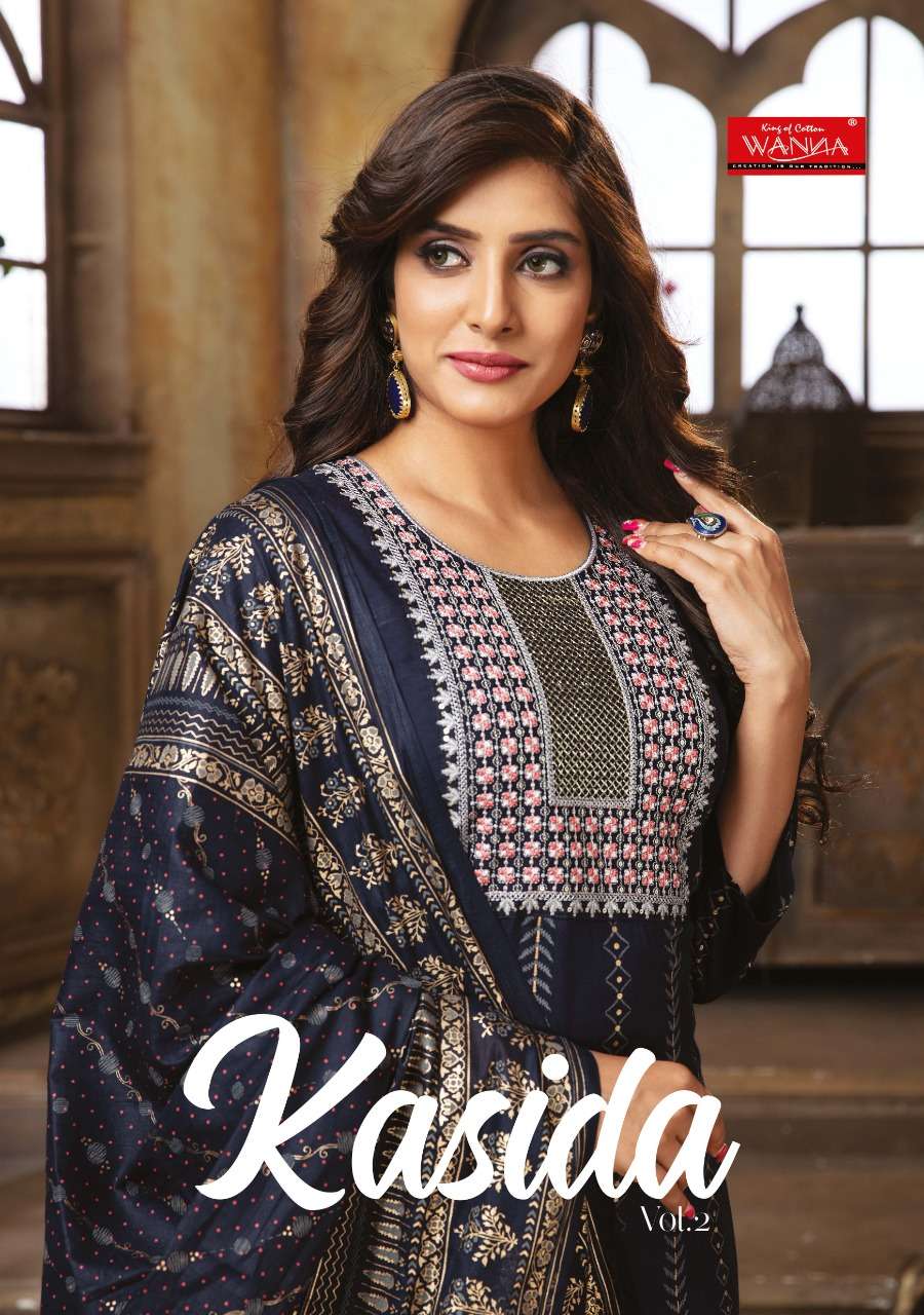 wanna kasida vol 2 series 201-206 rayon slub readymade suit 