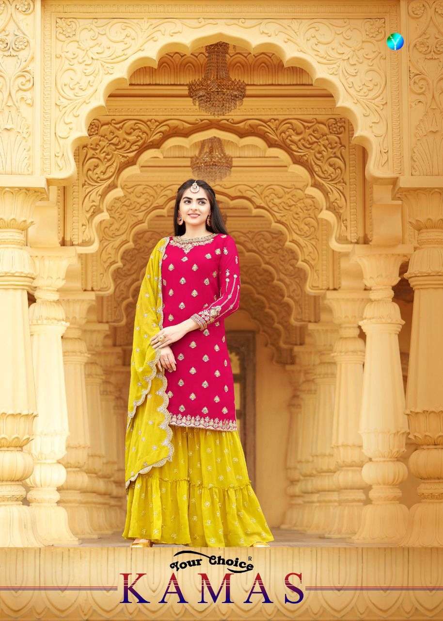 your choice kamas series 3956-3959 blooming georgette suit 