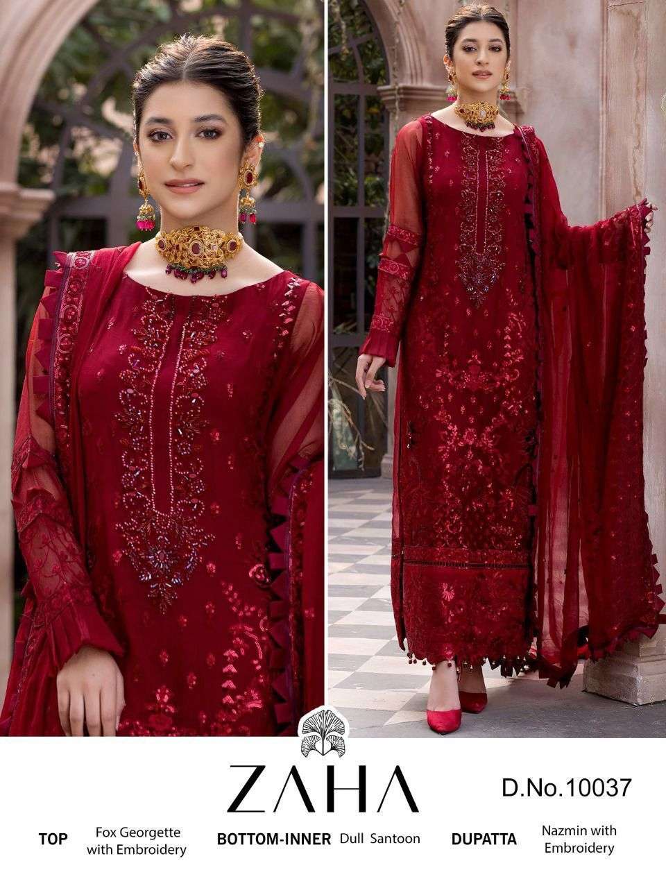 ZAHA 10037 DESIGNER PURE CAMBRIC COTTON SUIT 