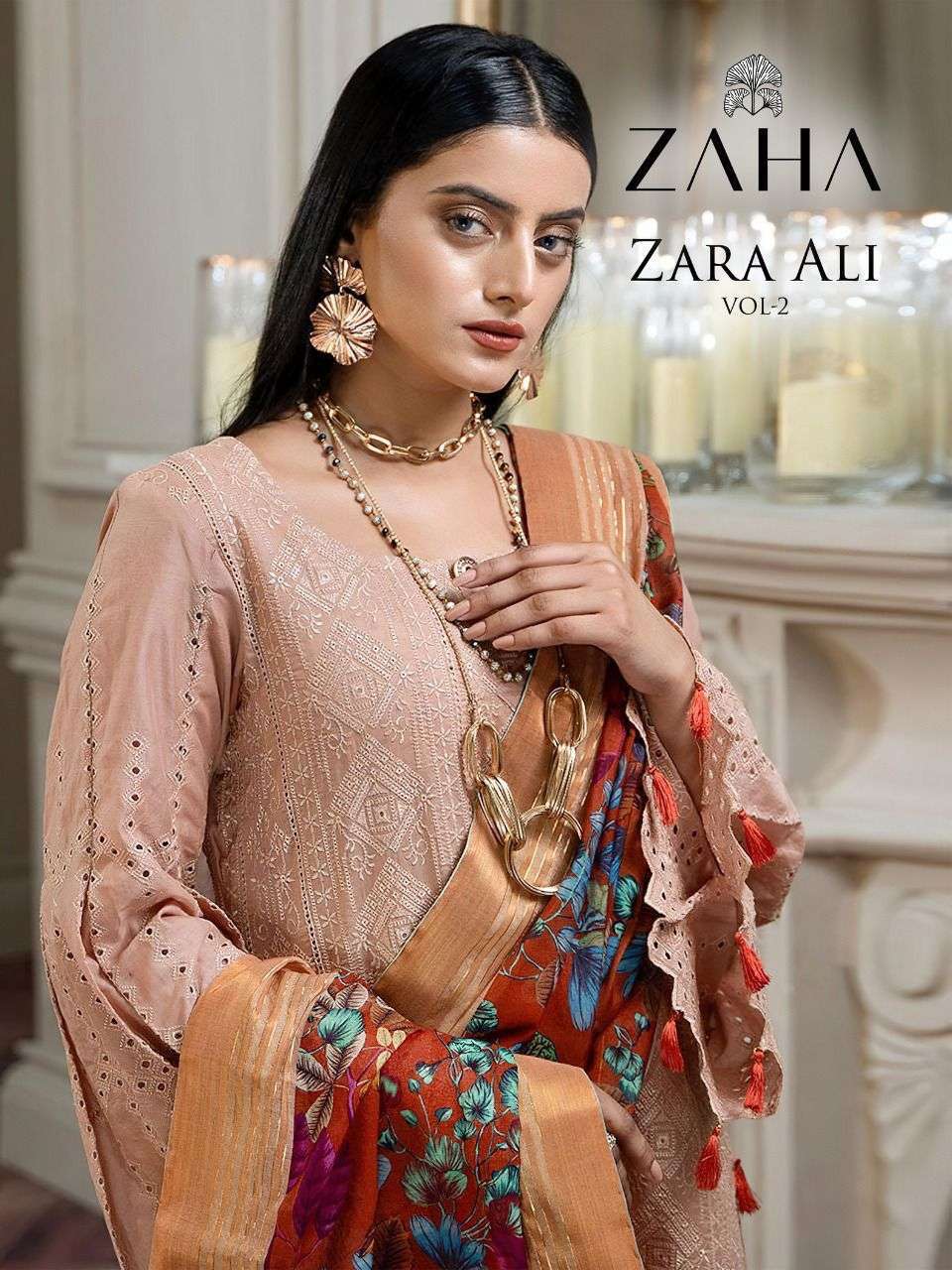 zaha zara ali vol 2 series 10041-10043 pure cambric cotton suit