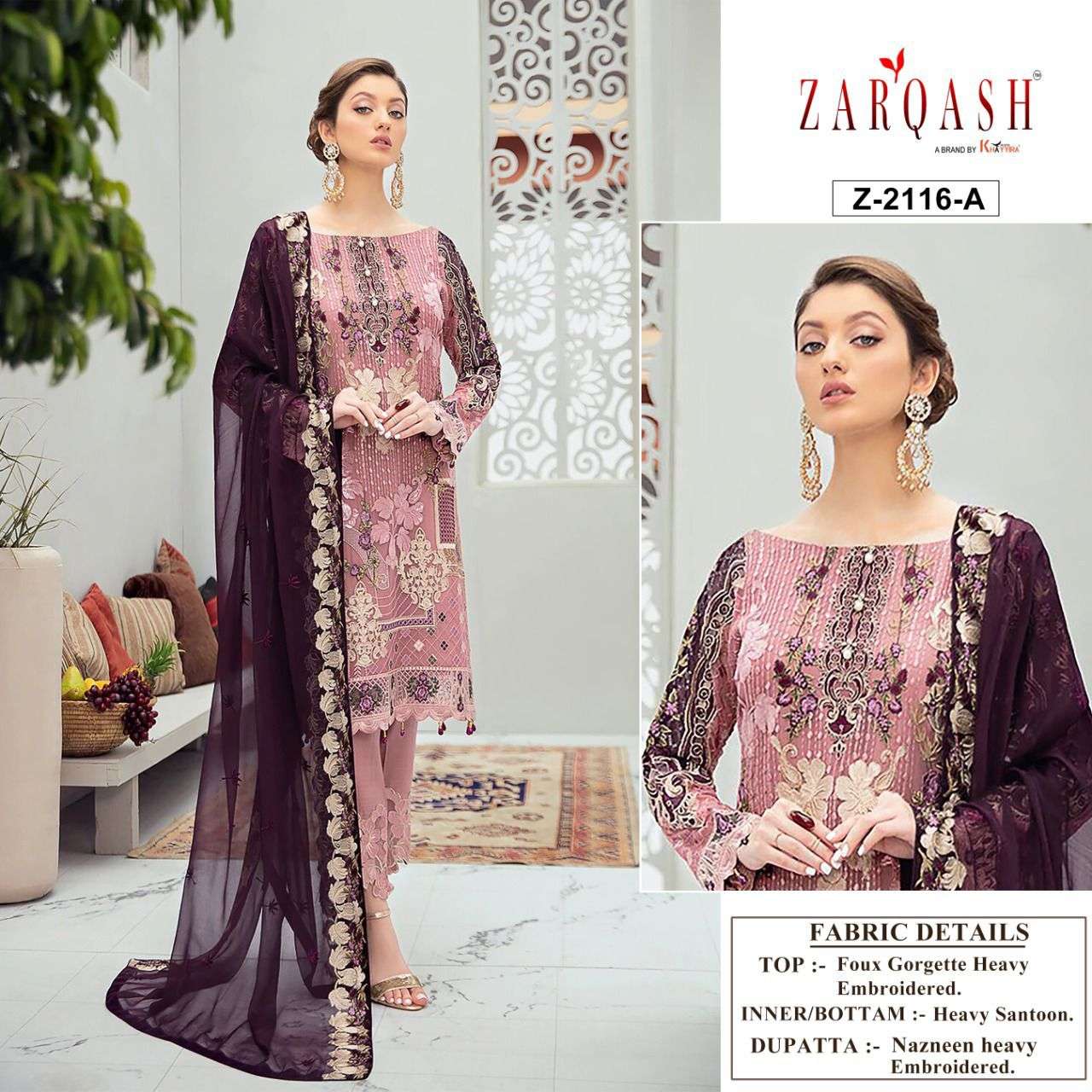 Zarqash Ramsha Vol-12 z-2116 faux georgette suit 