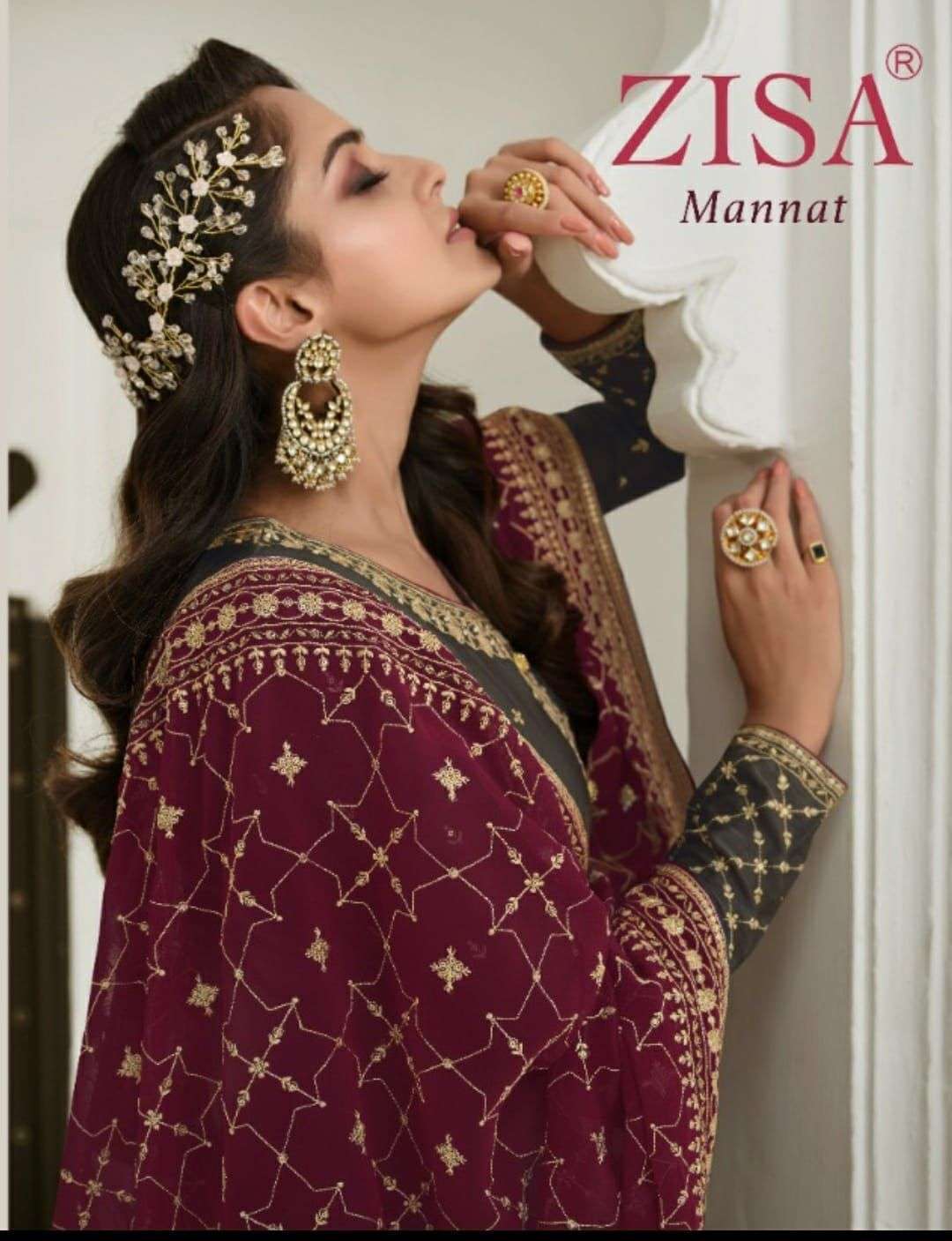 Zisa mannat series 13071-13076 mini silk suit