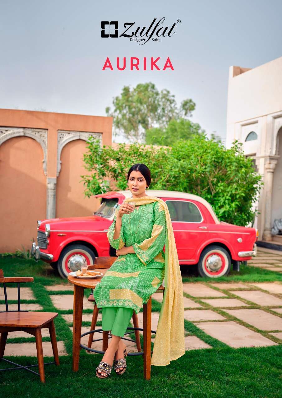 zulfat aurika series 439001-439010 pure cotton suit