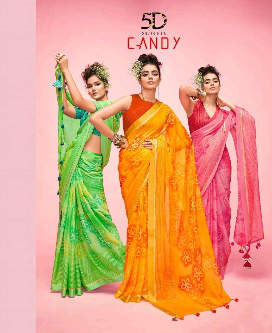 5d designer candy series 11881-11888 chiffon saree